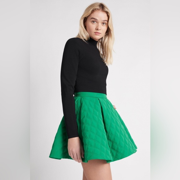 AJE Promise Quilted Mini Skirt Emerald Green - Picture 4 of 8